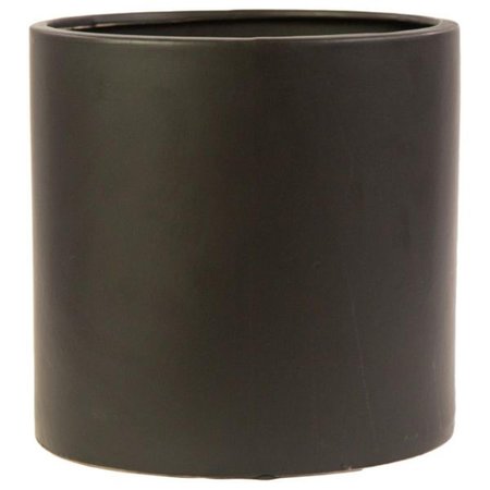 URBAN TRENDS COLLECTION Ceramic Round Pot Matte Black Small 10941